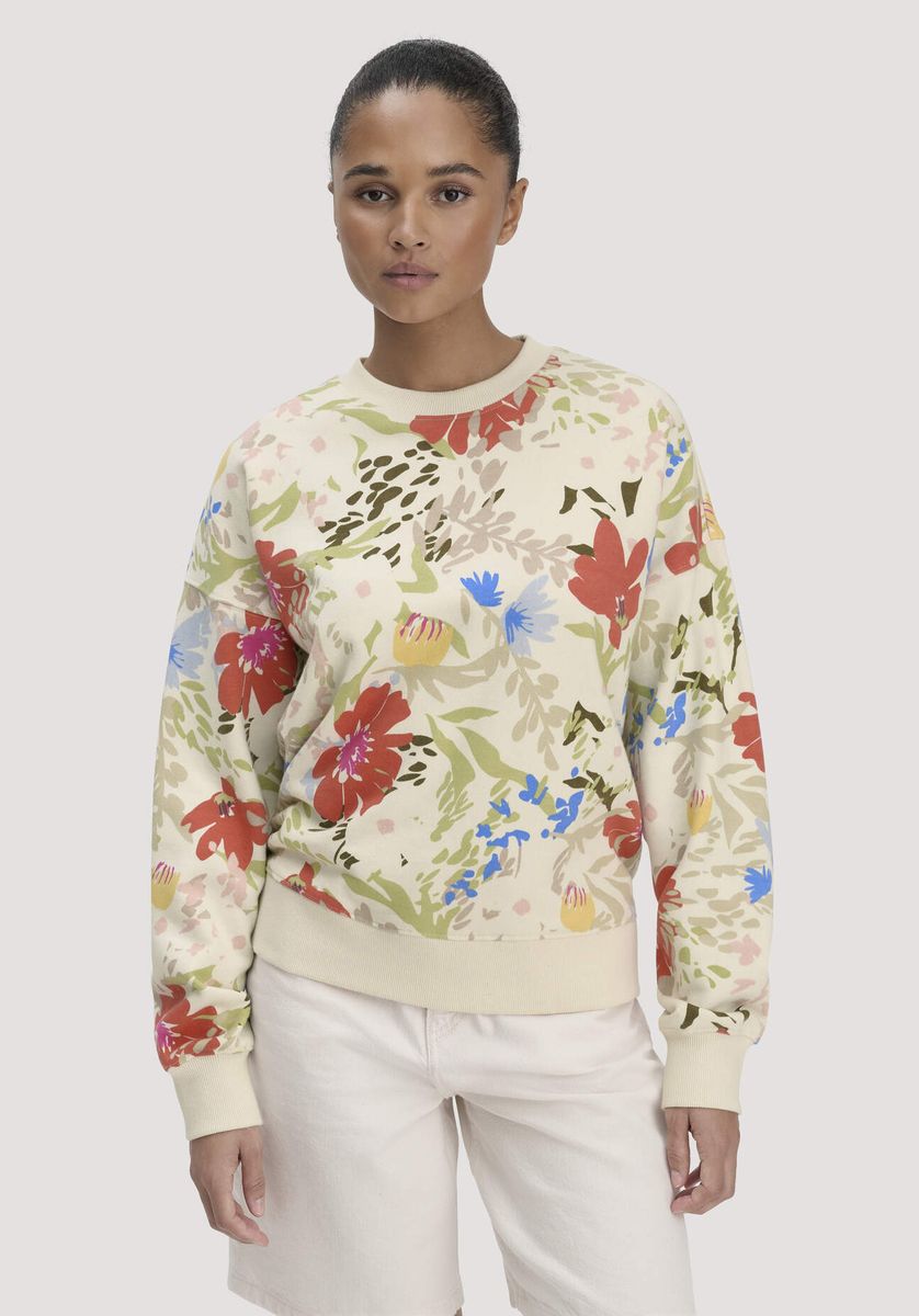Oversize-Sweatshirt mit Blumenmuster