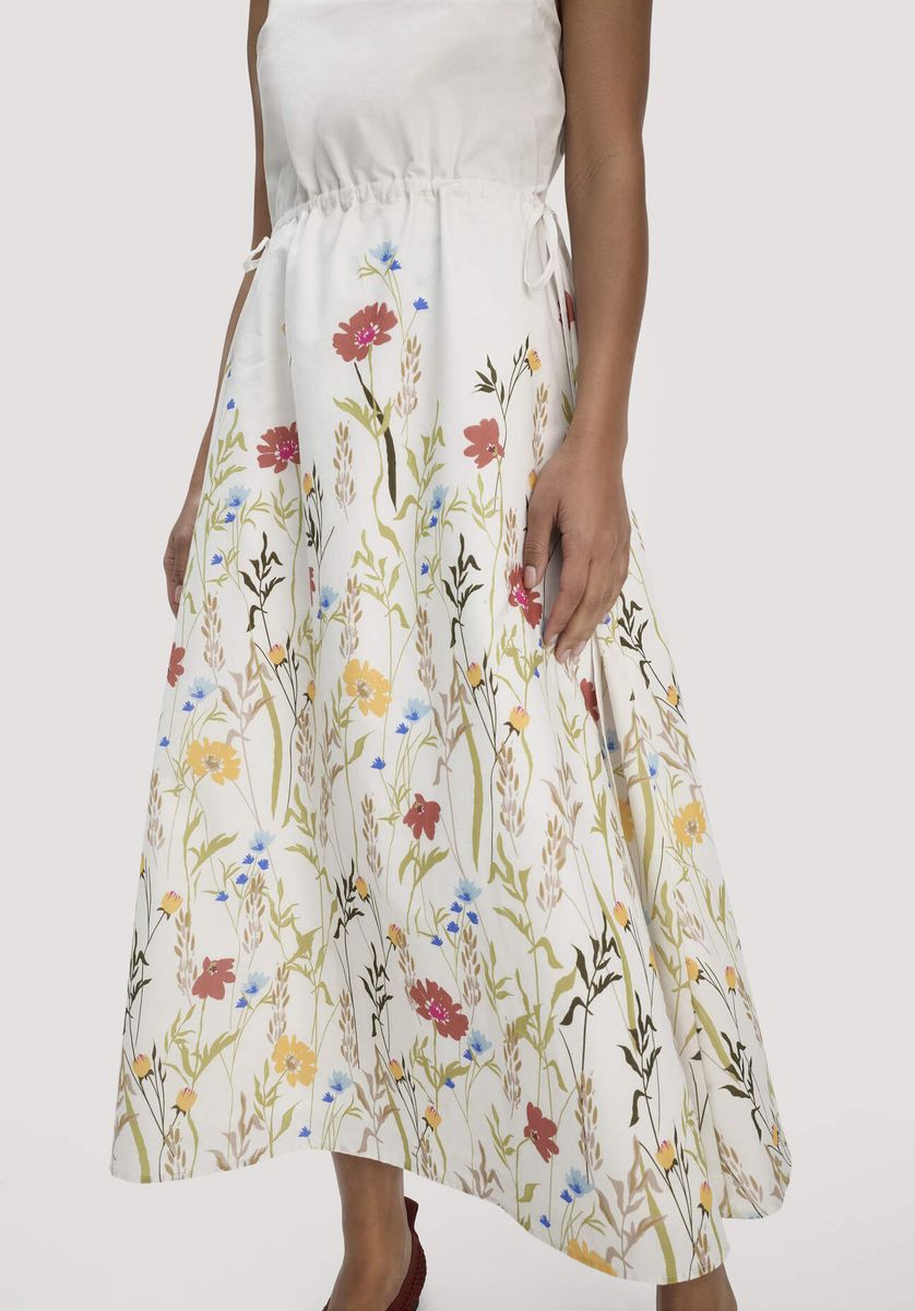Midikleid mit Blumenprint in A-Linie
