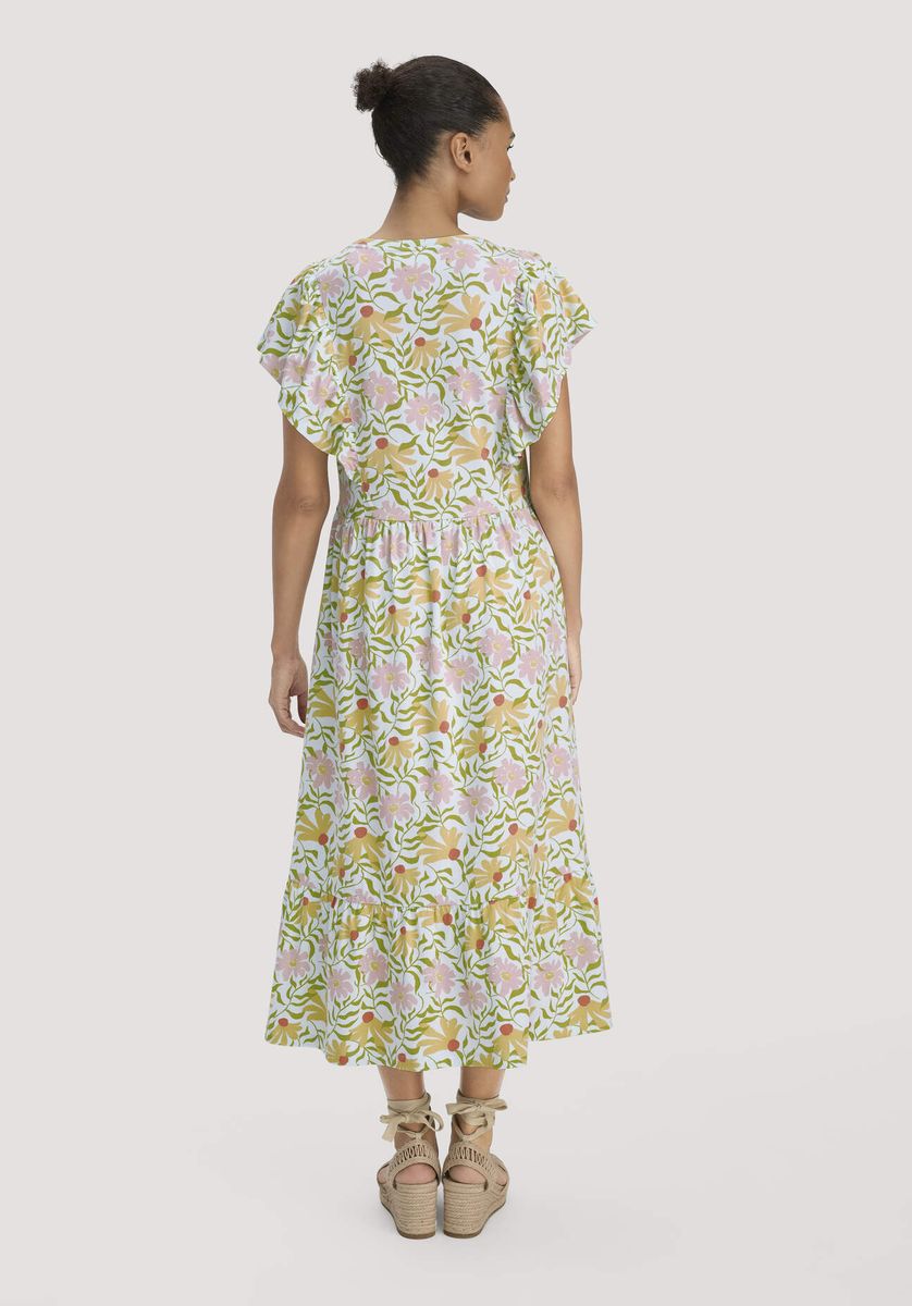 Bedrucktes Midikleid mit Rüschen