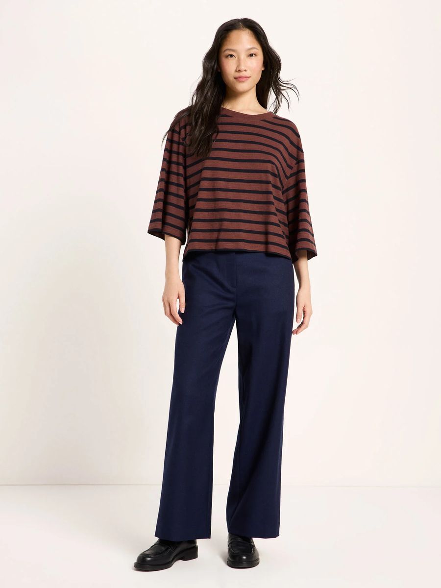 Gestreiftes Bio-Baumwoll-Oversized-Essential