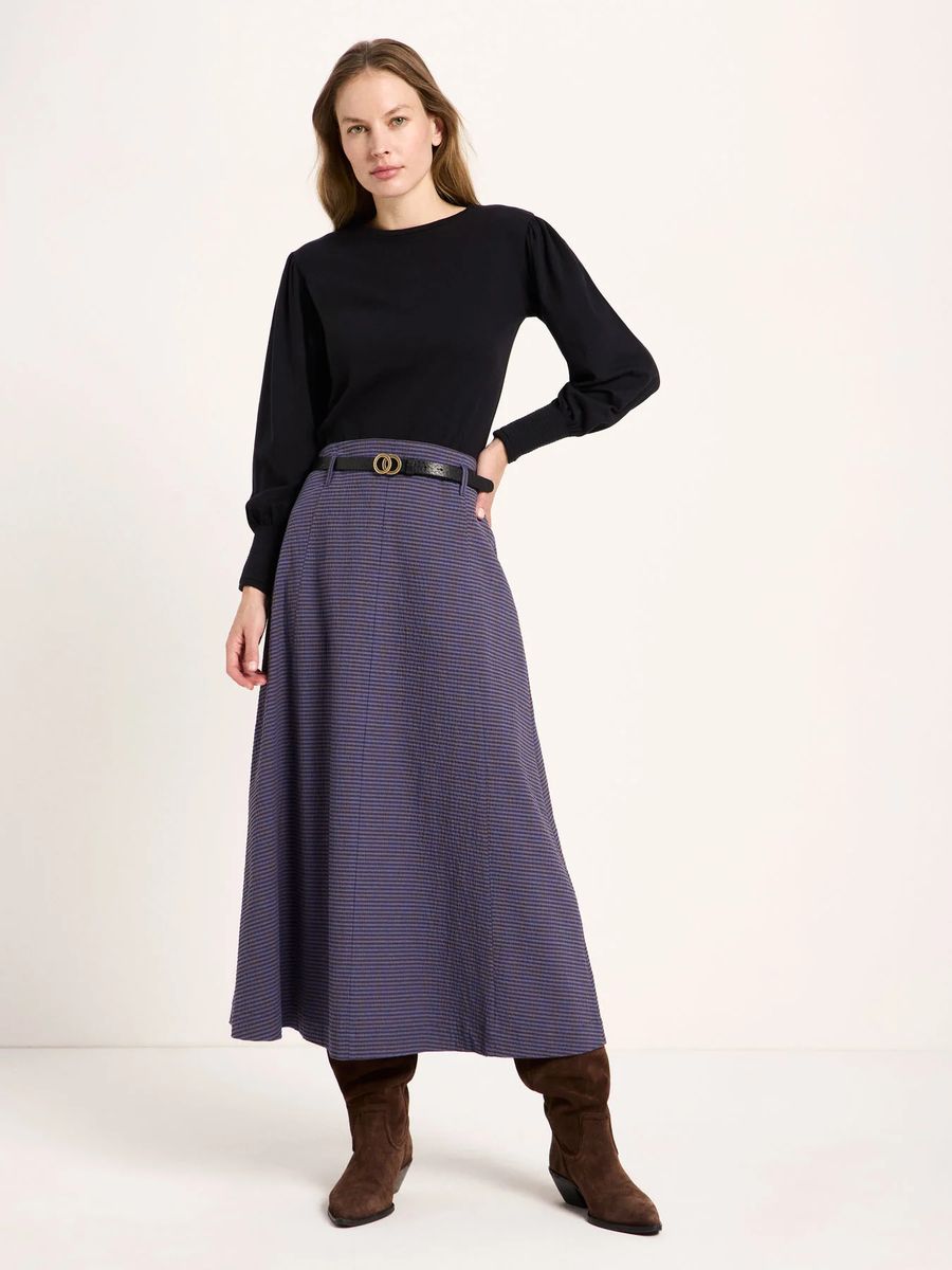Eleganter strukturierter Baumwoll-Midirock