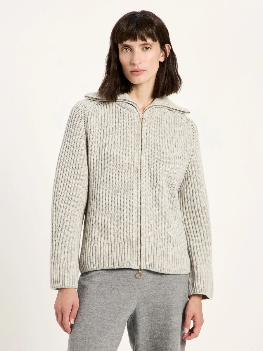 Rippstrick-Cardigan aus Bio-Schurwolle