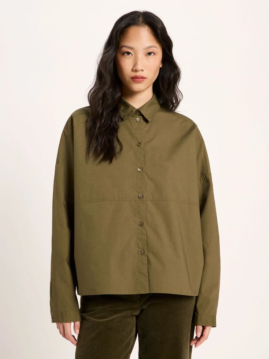 Oversized Hemdbluse aus Bio-Baumwolle