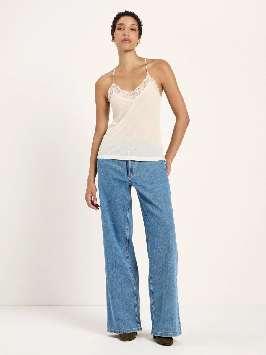 Camisole-Top mit Spitzenbesatz