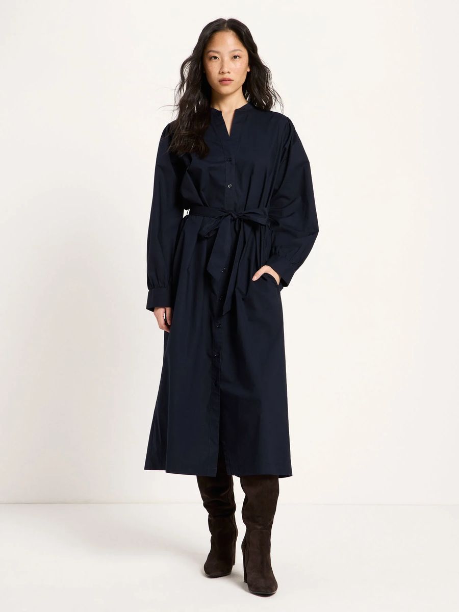 Midikleid aus Bio-Baumwolle mit Raffung