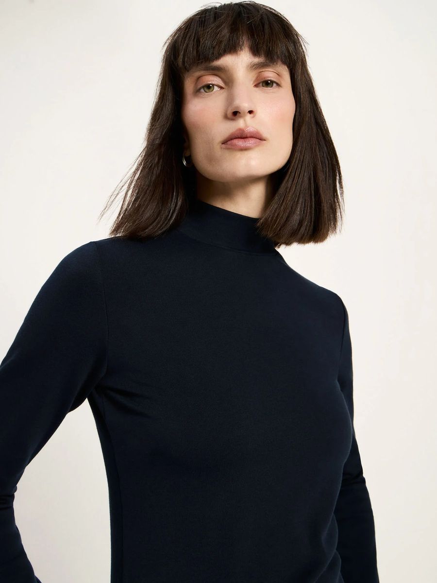 Mock-Neck-Shirt aus Tencel-Mix