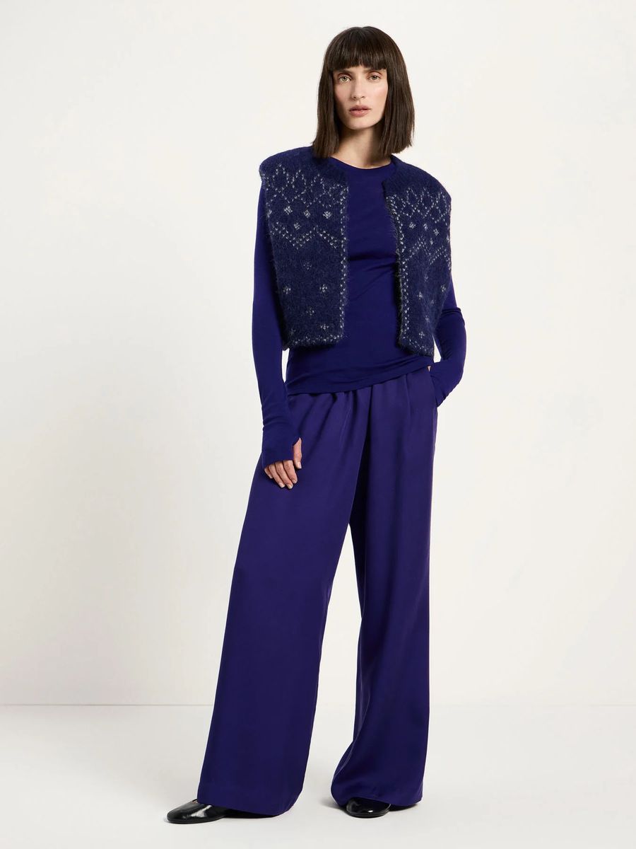 Doubleface-Weste mit Jacquard-Muster