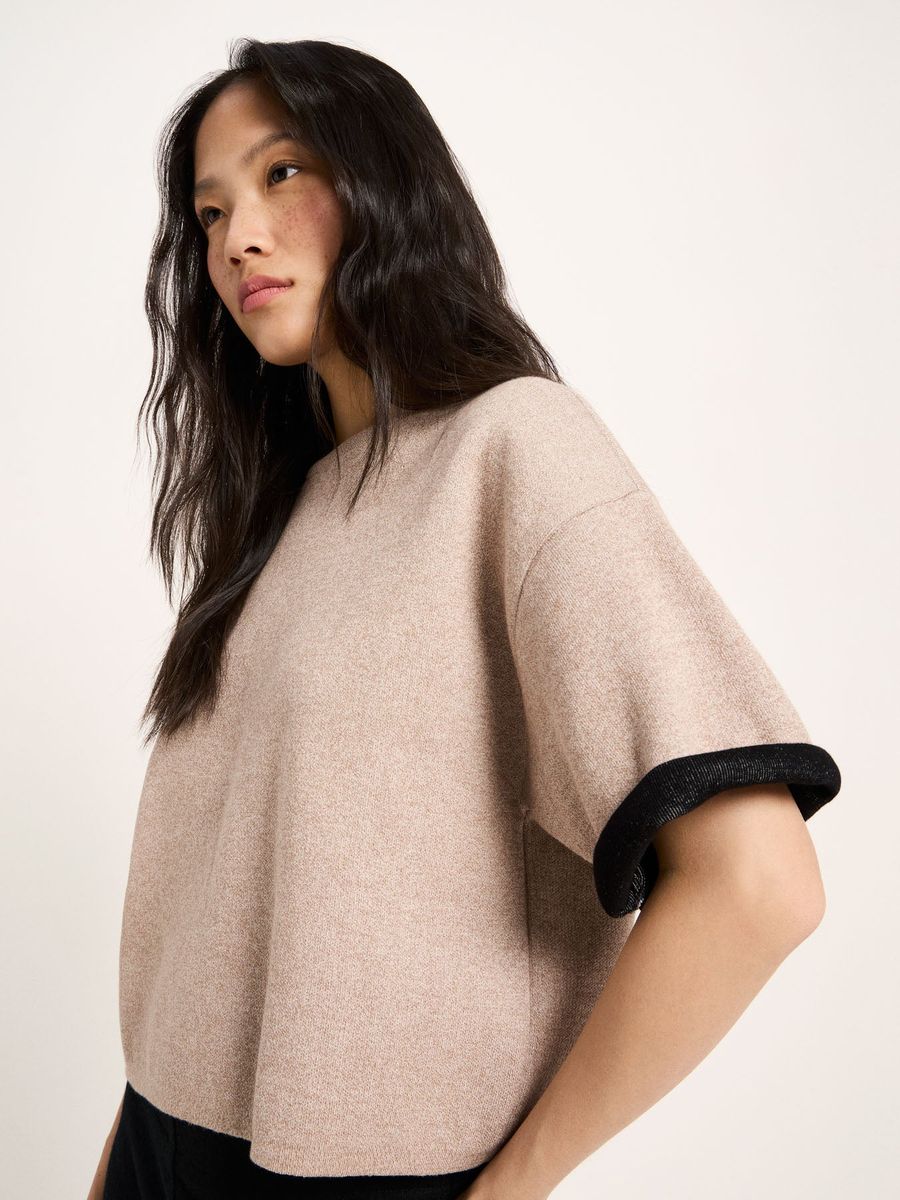 Oversize Bio-Baumwoll Doubleface Pullover