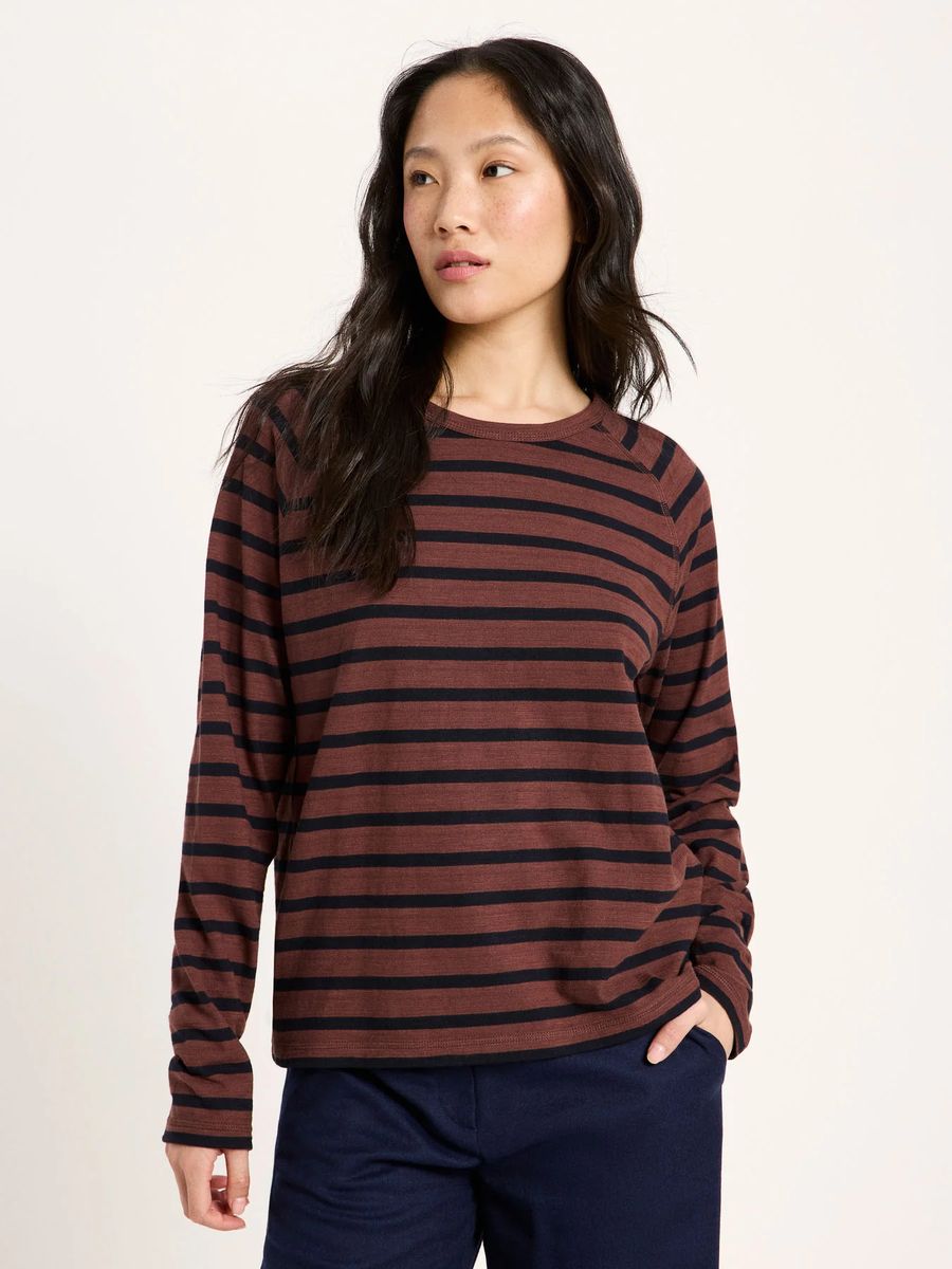 Gestreiftes Raglanshirt aus Bio-Baumwolle