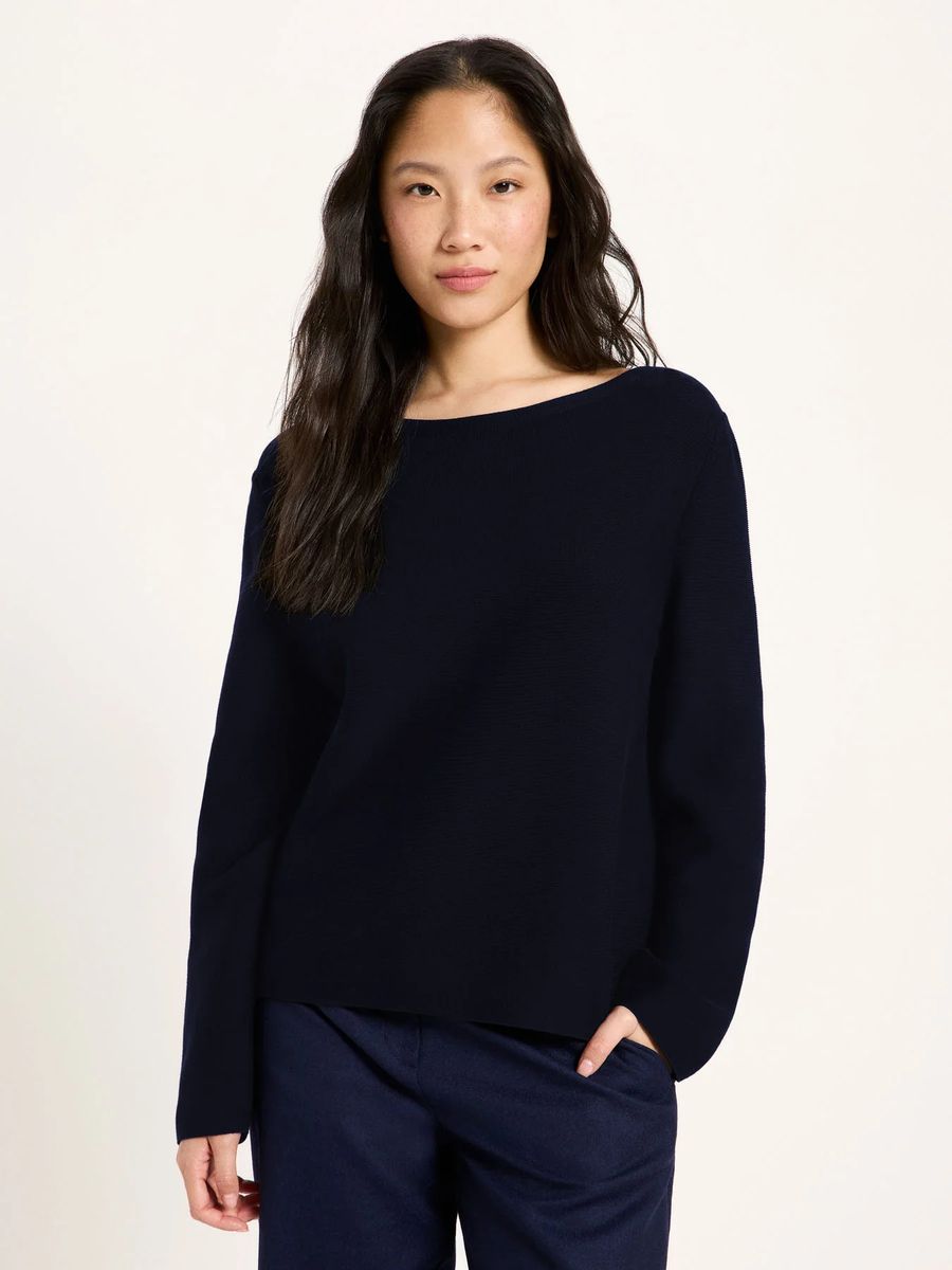 Zeitloser Bio-Baumwoll-Pullover mit U-Boot-Ausschnitt