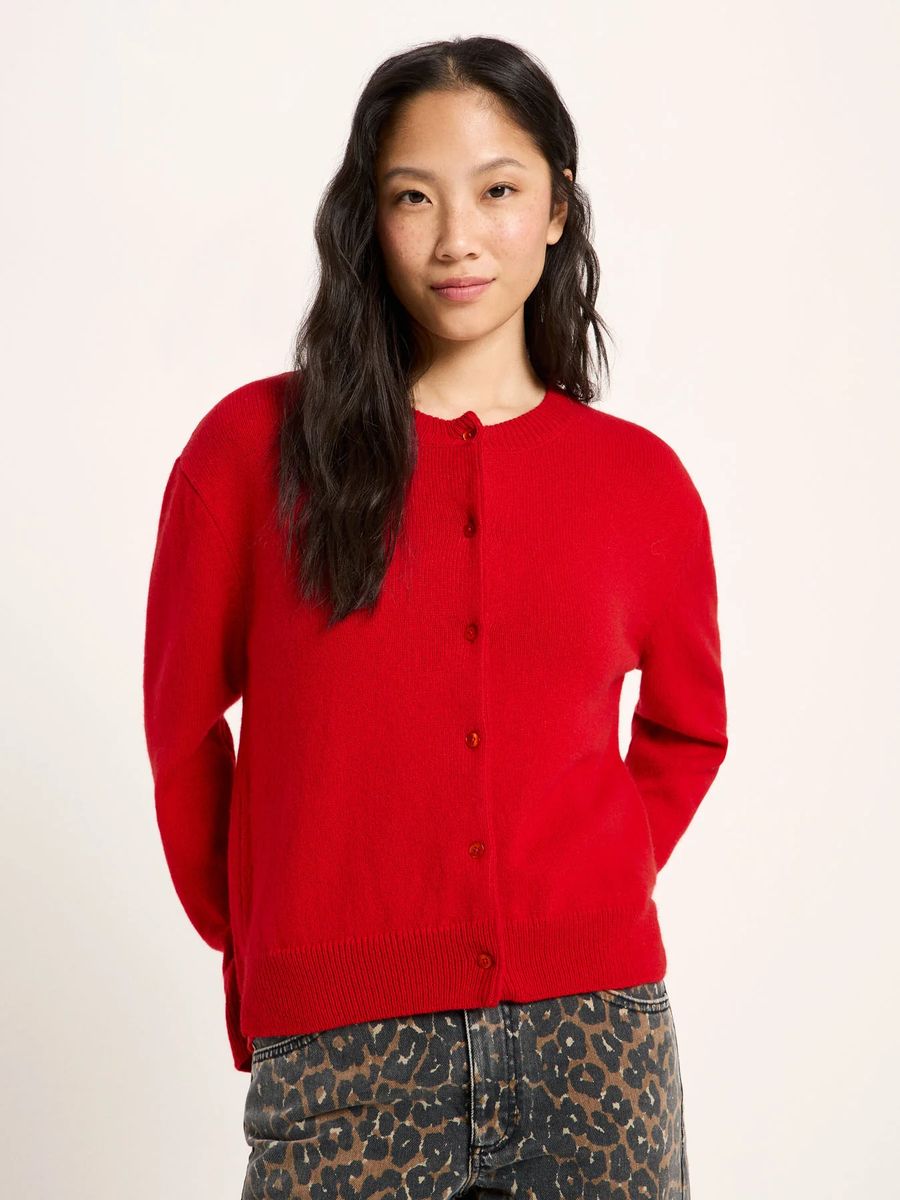 Boxy-Strickjacke mit Knöpfen