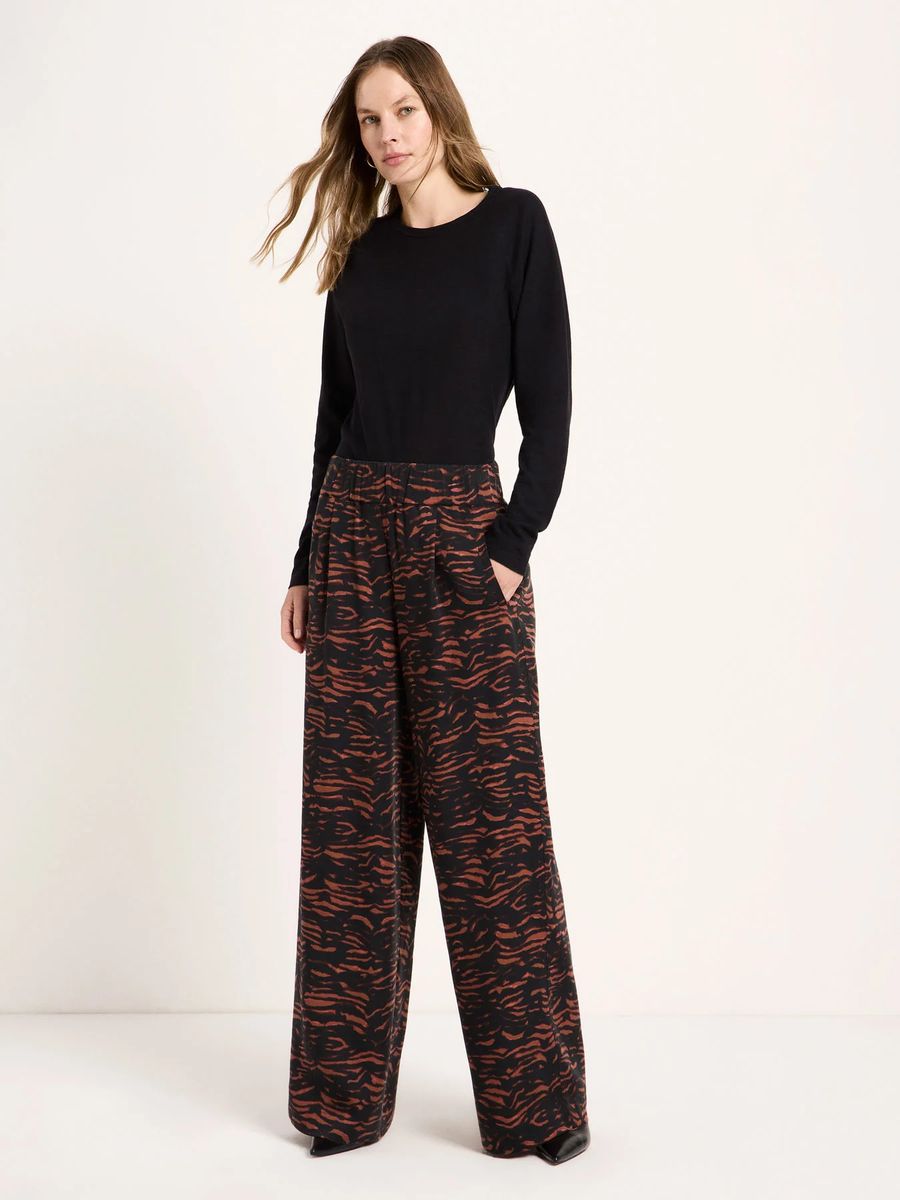 Weite Hose mit Animal-Print