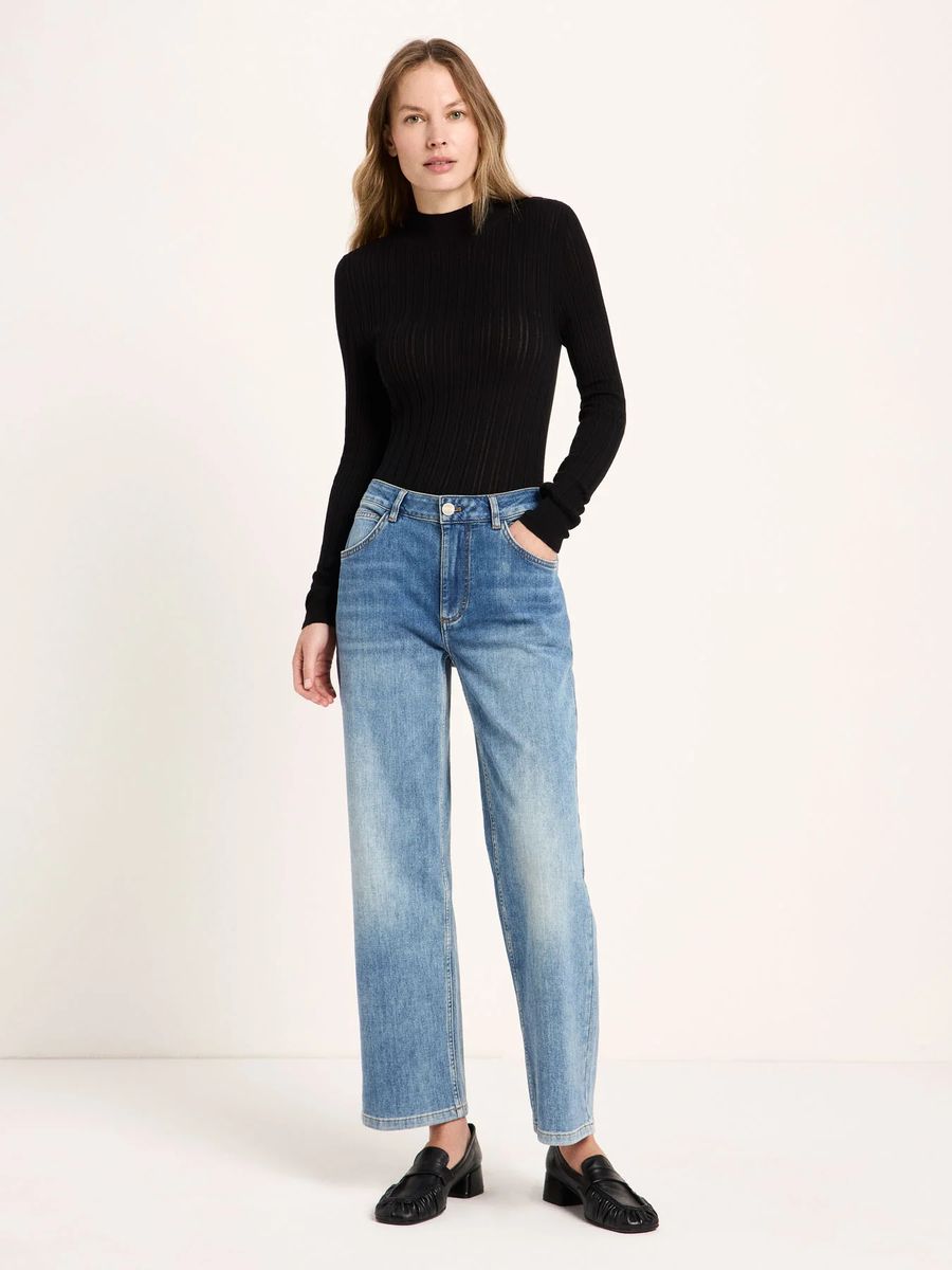 Klassische Mid-Waist Straight Jeans