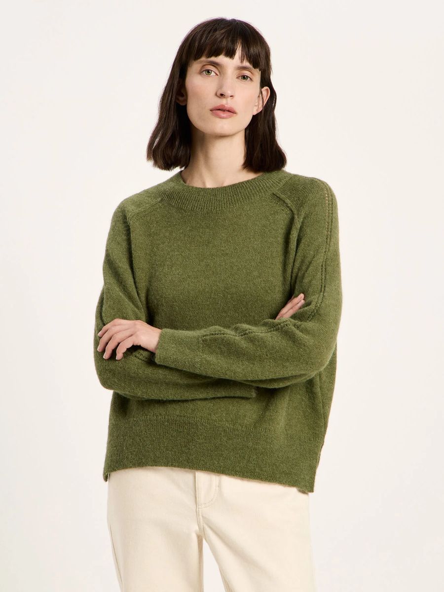 Lockerer Woll-Alpaka-Strickpullover