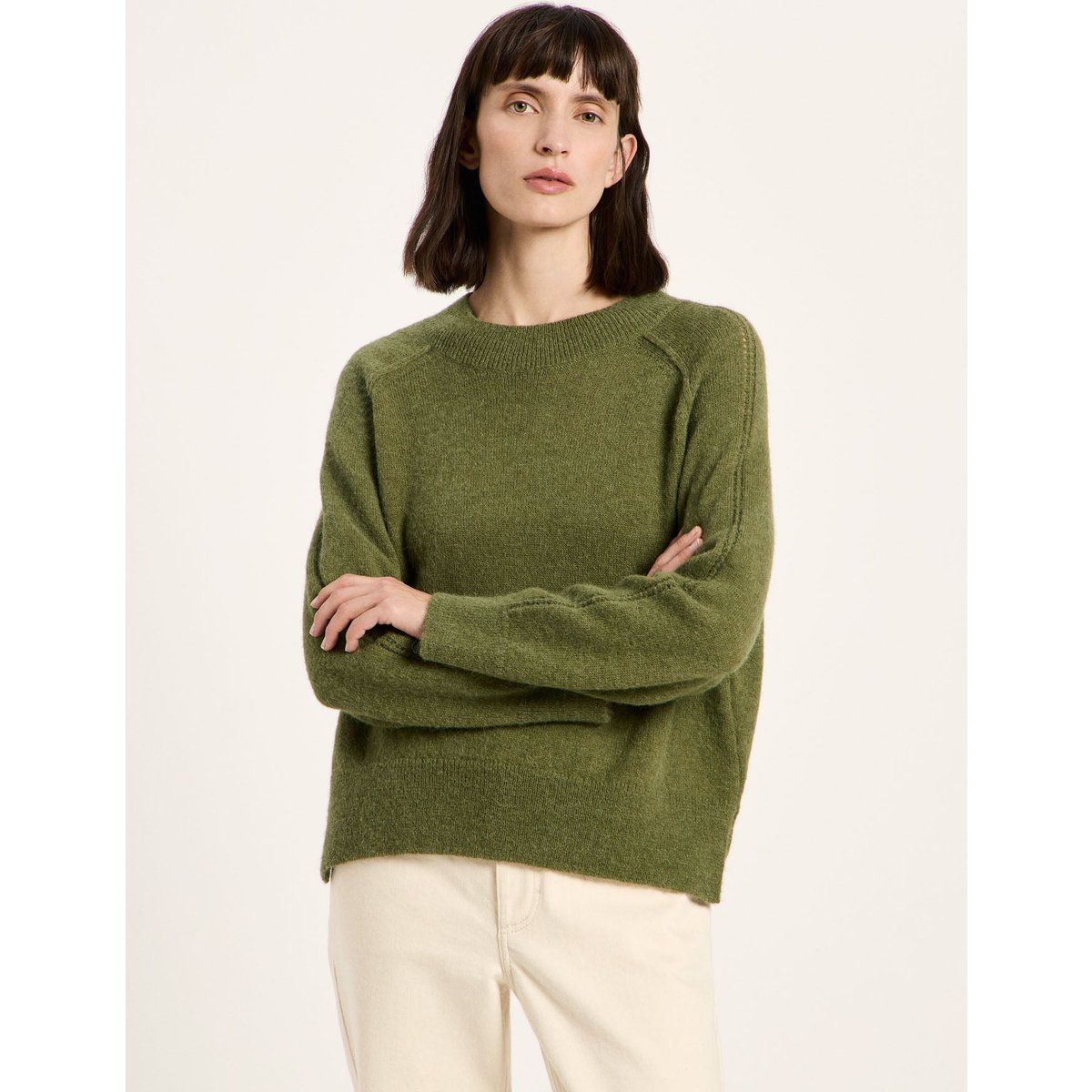 Lockerer Woll-Alpaka-Strickpullover