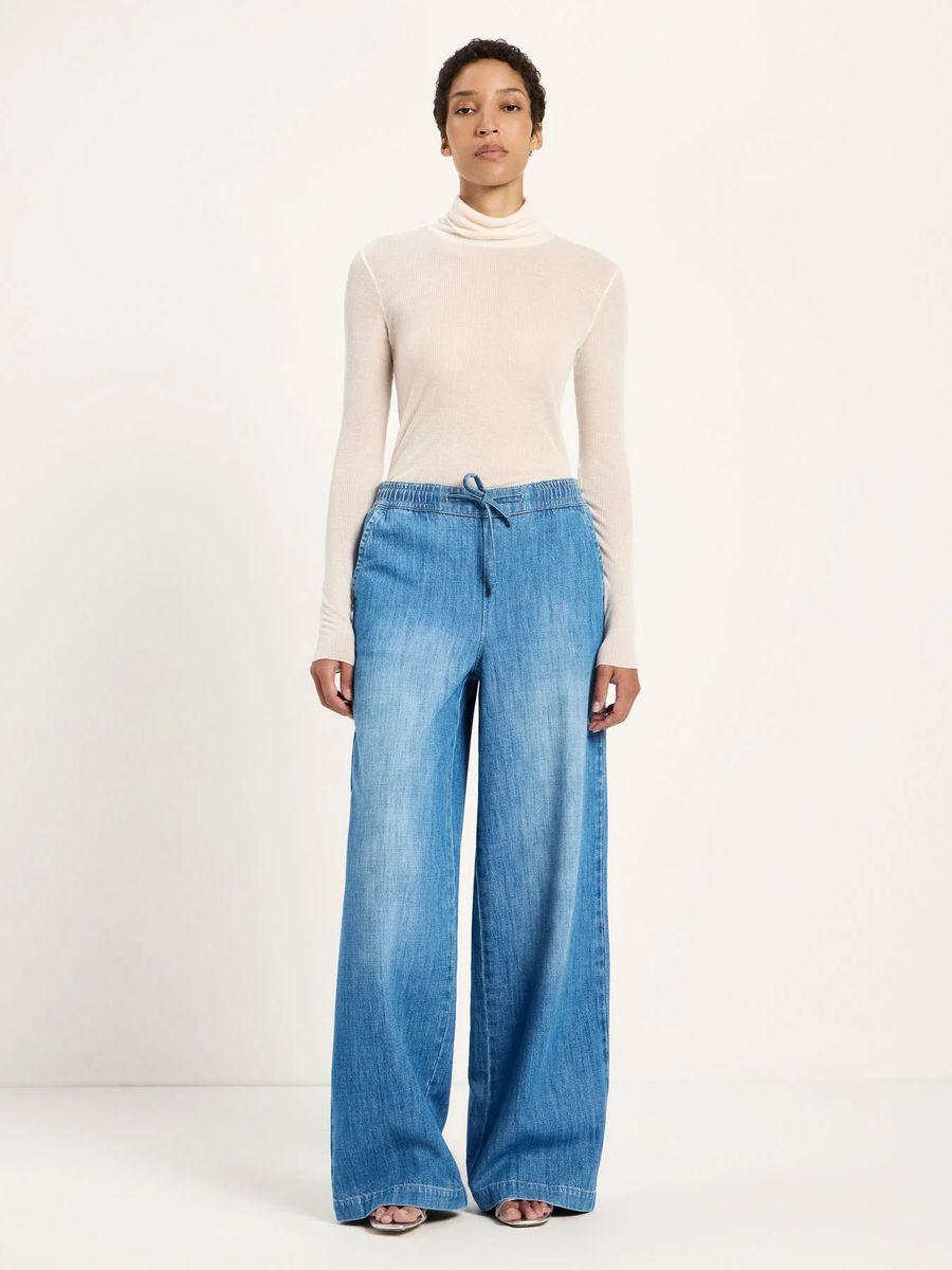 Lockere Weit Geschnittene Tunnelzug-Jeans