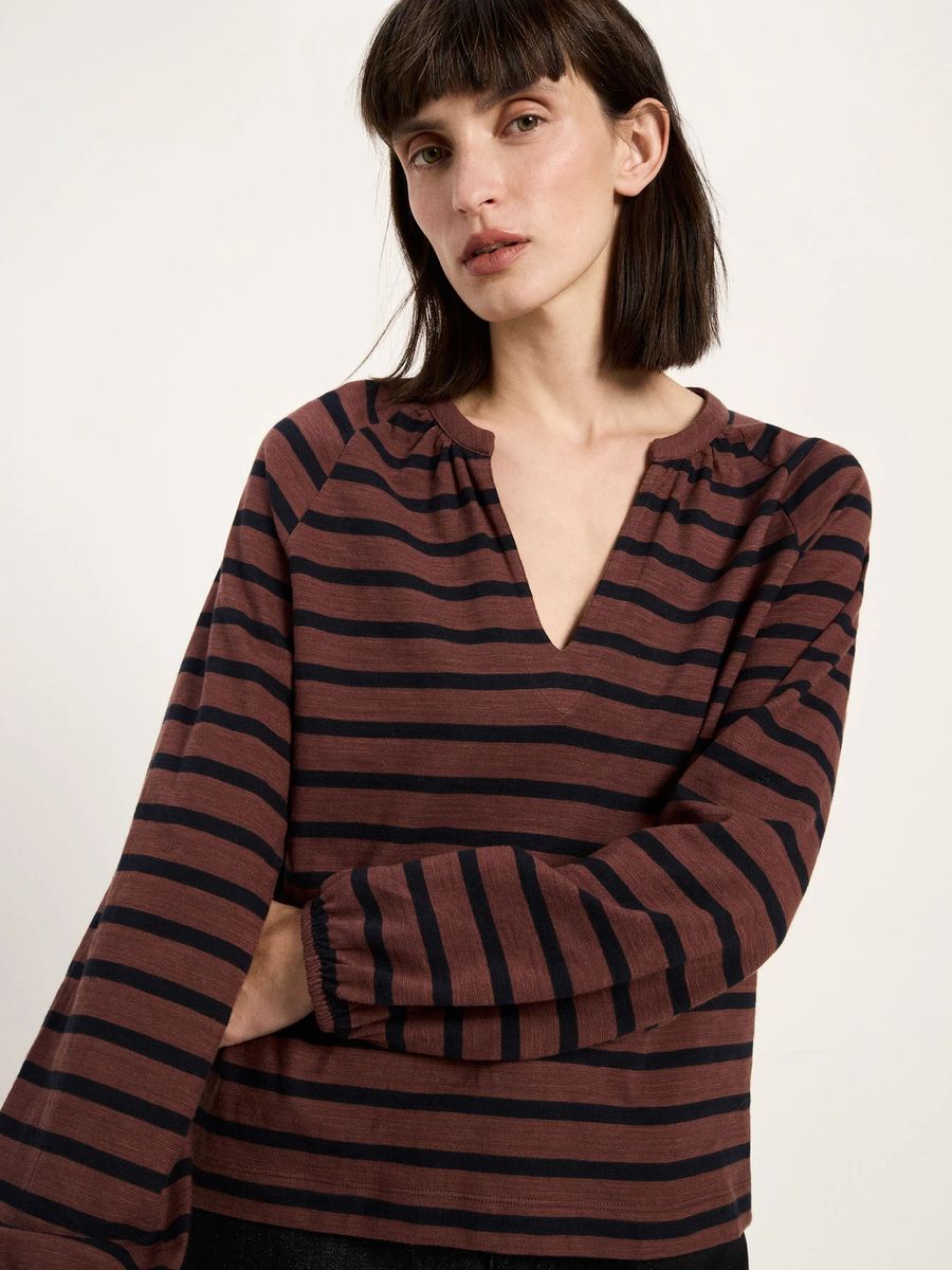 Gestreiftes Blusenshirt aus Bio-Baumwolle