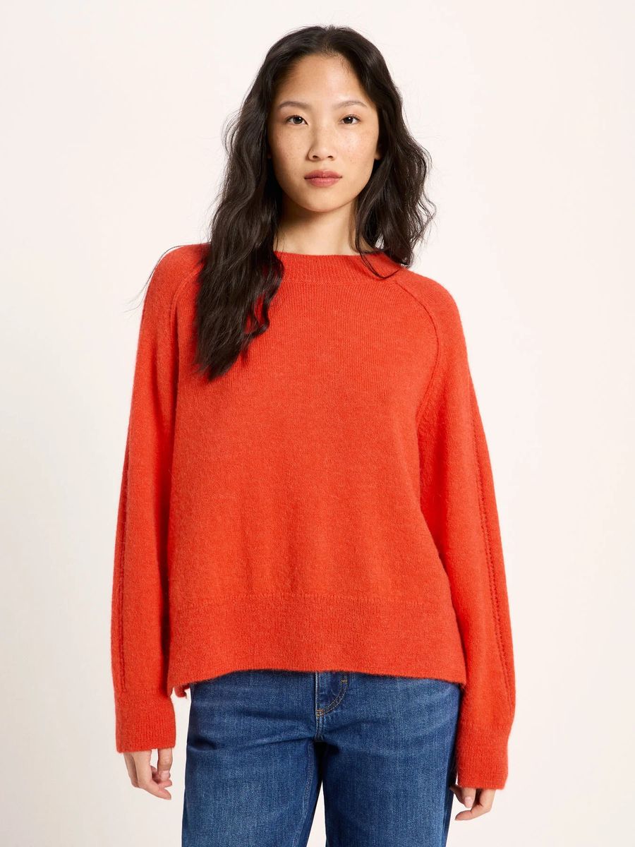 Weicher Woll- und Alpaka-Raglanpullover