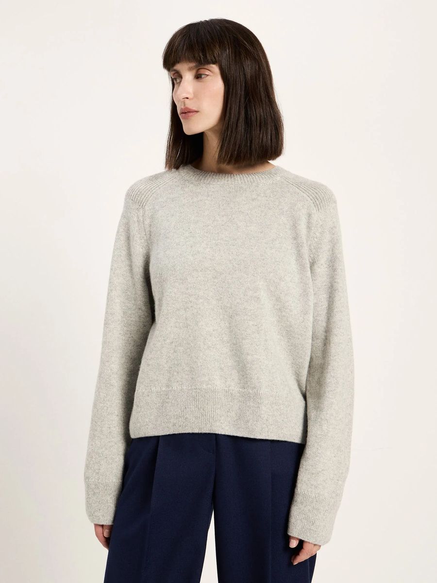Boxiger Cropped-Pullover aus Bio-Wolle