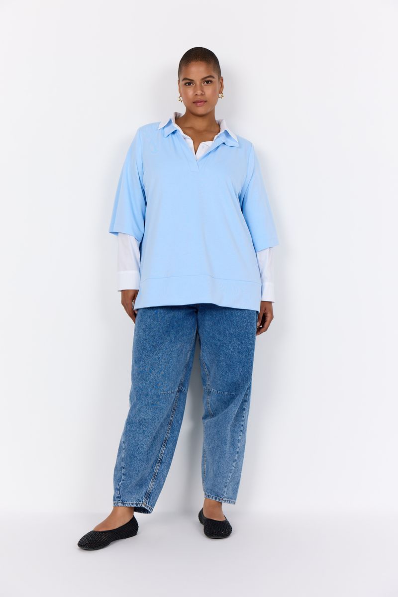 Relaxed Polo-Sweatshirt mit weiten Ärmeln