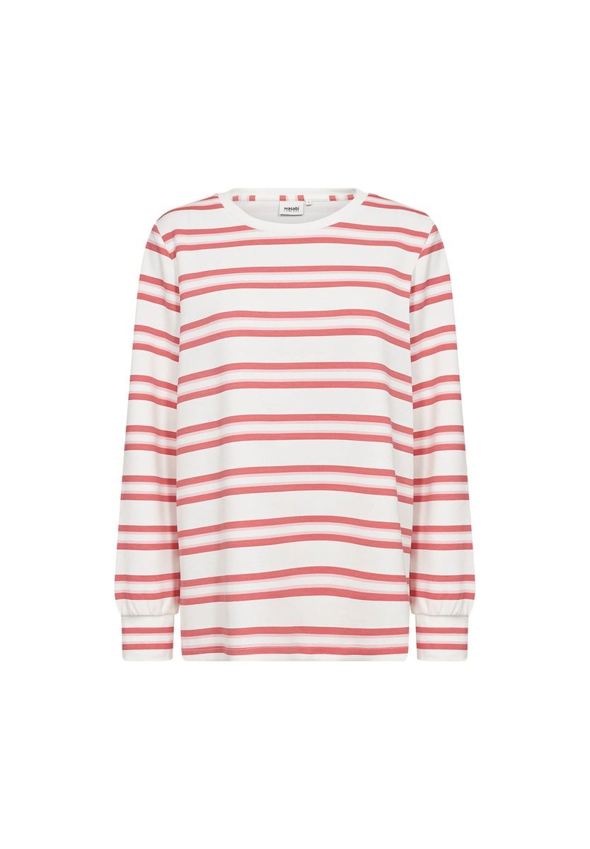 Gestreiftes Rundhals-Sweatshirt mit Bündchen