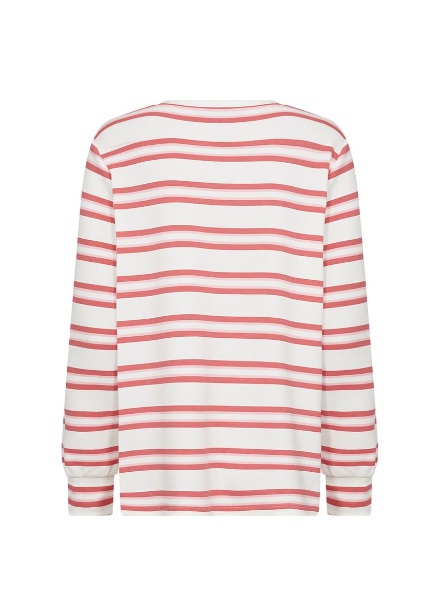 Gestreiftes Rundhals-Sweatshirt mit Bündchen