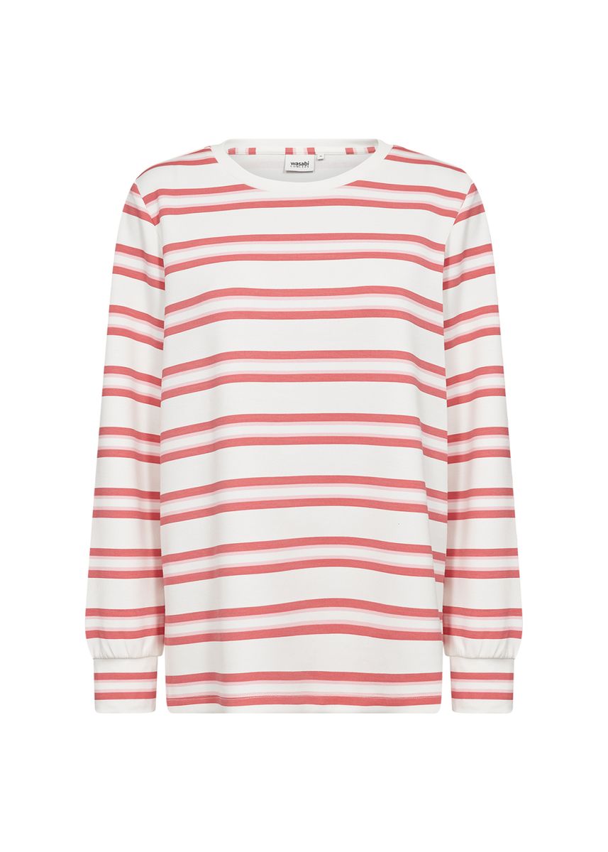 Gestreiftes Rundhals-Sweatshirt mit Bündchen