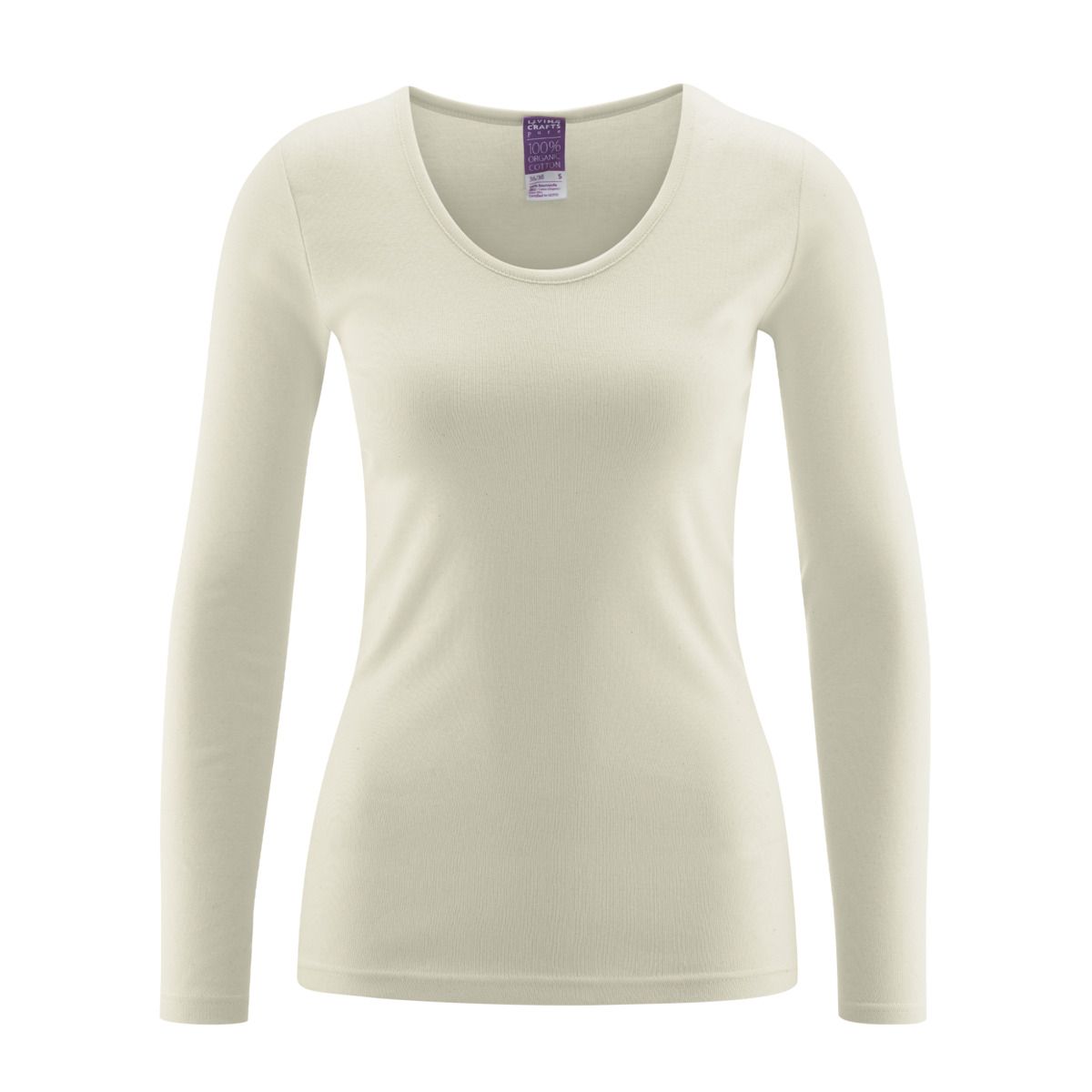 Nahtloses Langarmshirt aus Bio-Baumwolle