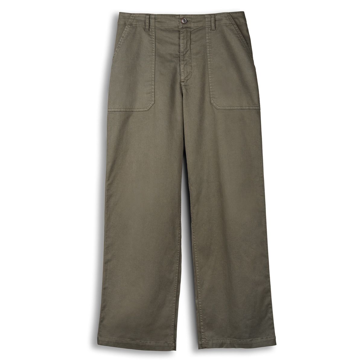 Gerade geschnittene Baumwoll-Twill-Hose