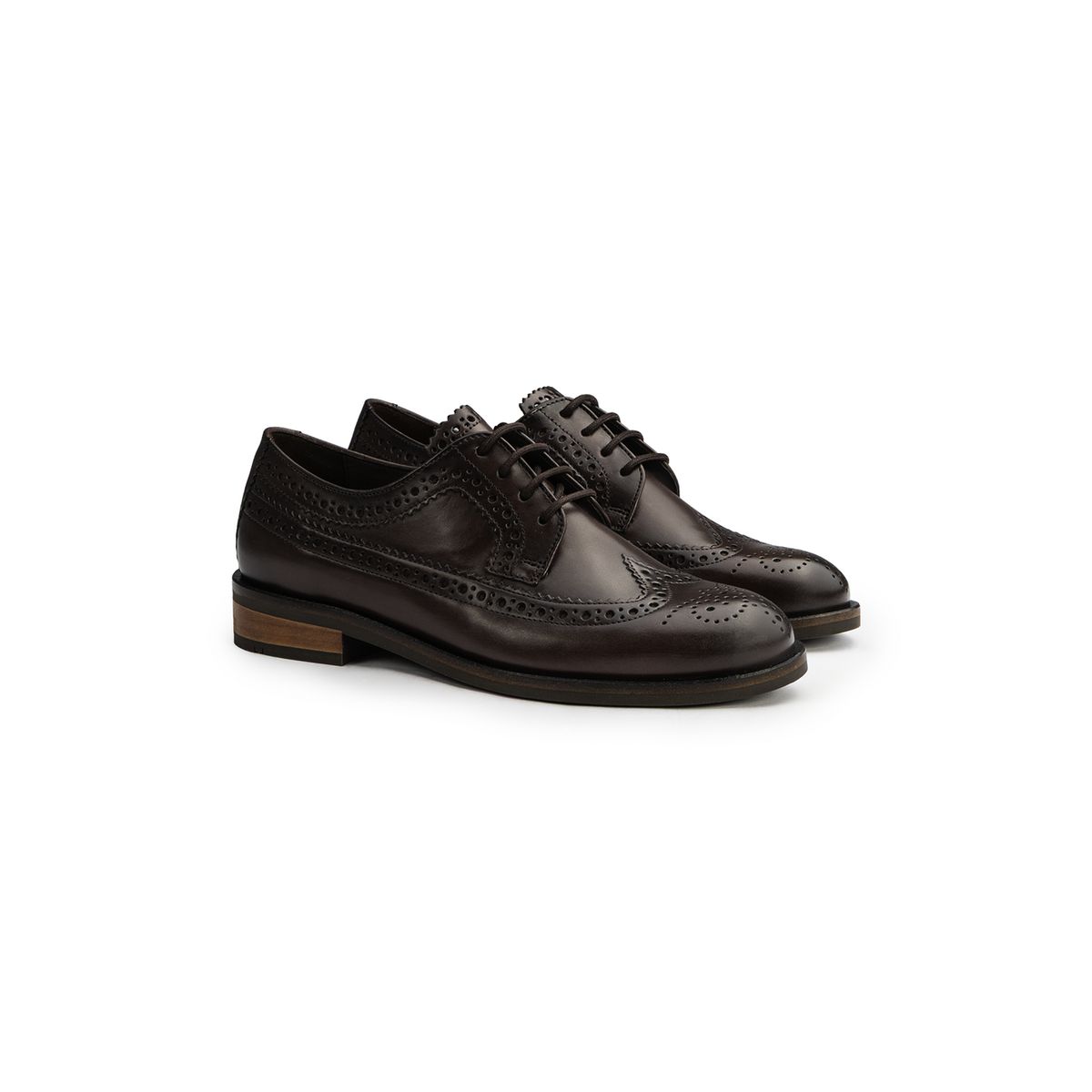 Klassische Leder Wingtip Brogue-Schuhe