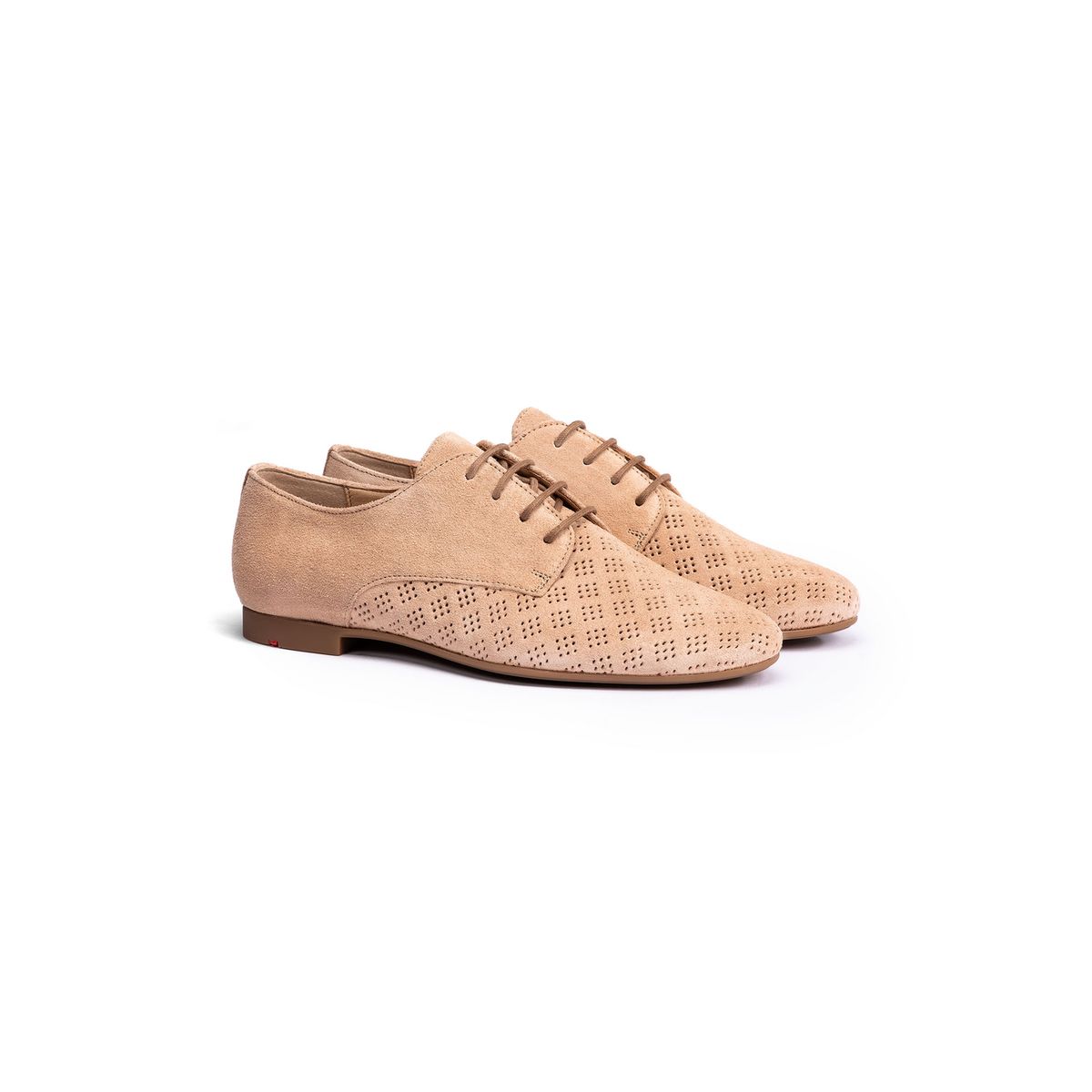 Gelochte Rauleder-Schnürschuhe