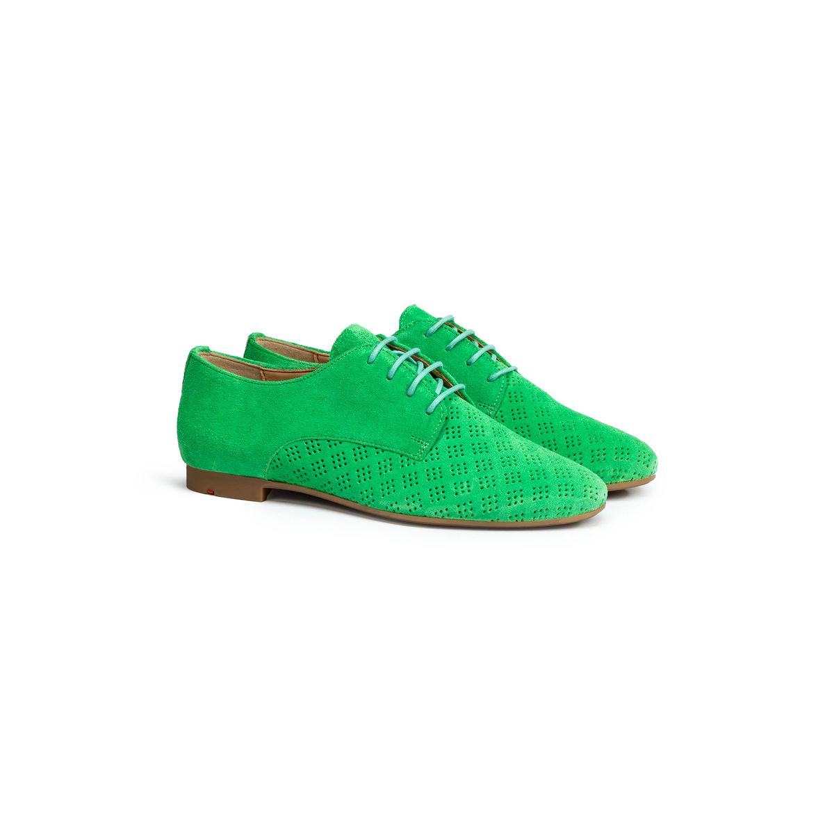 Gelochte Derby-Schuhe aus Rauleder