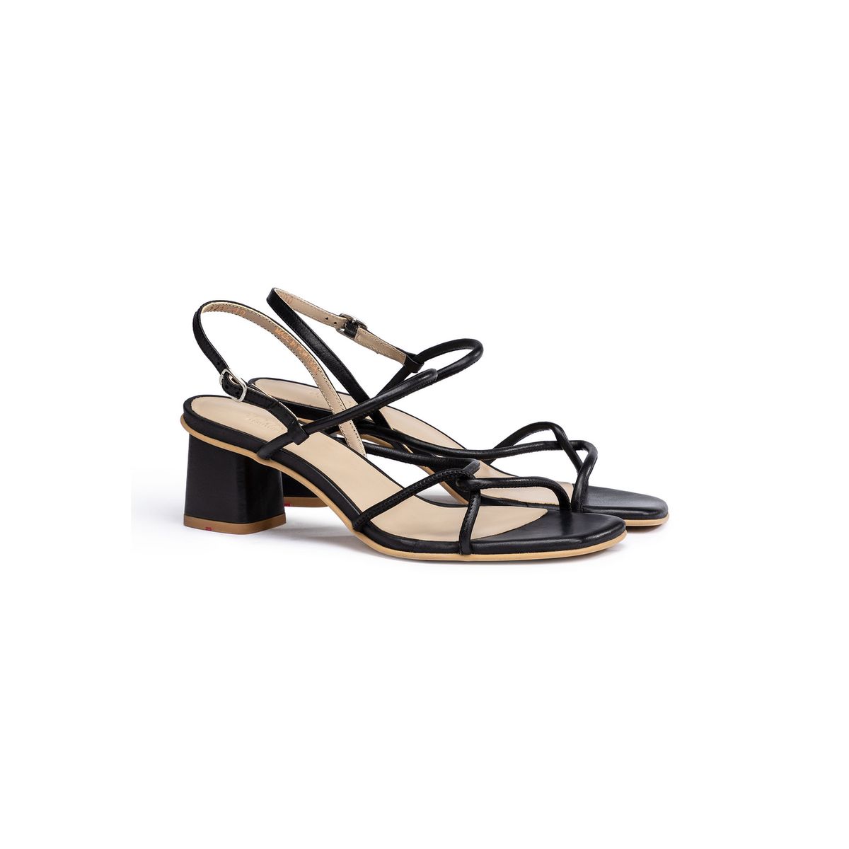 Riemchensandalen mit Schlauchriemen und Blockabsatz