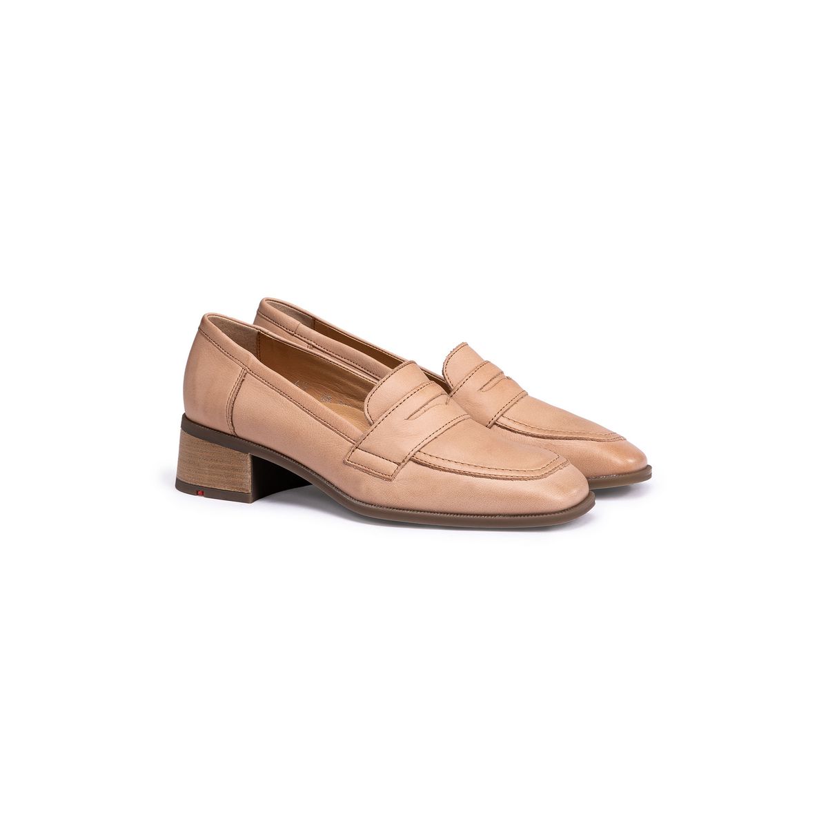 Klassische Leder-Loafer mit Karree-Zehe