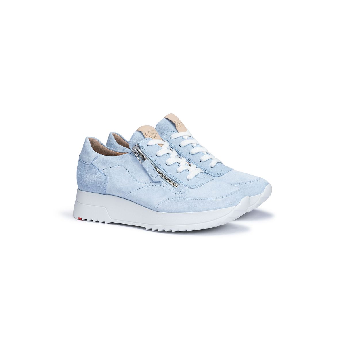 Low-Top-Sneaker aus Rauleder mit Reißverschluss