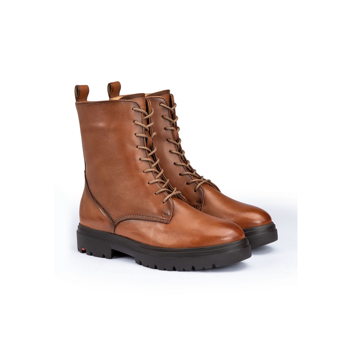 Geschnürte Leder-Stiefeletten