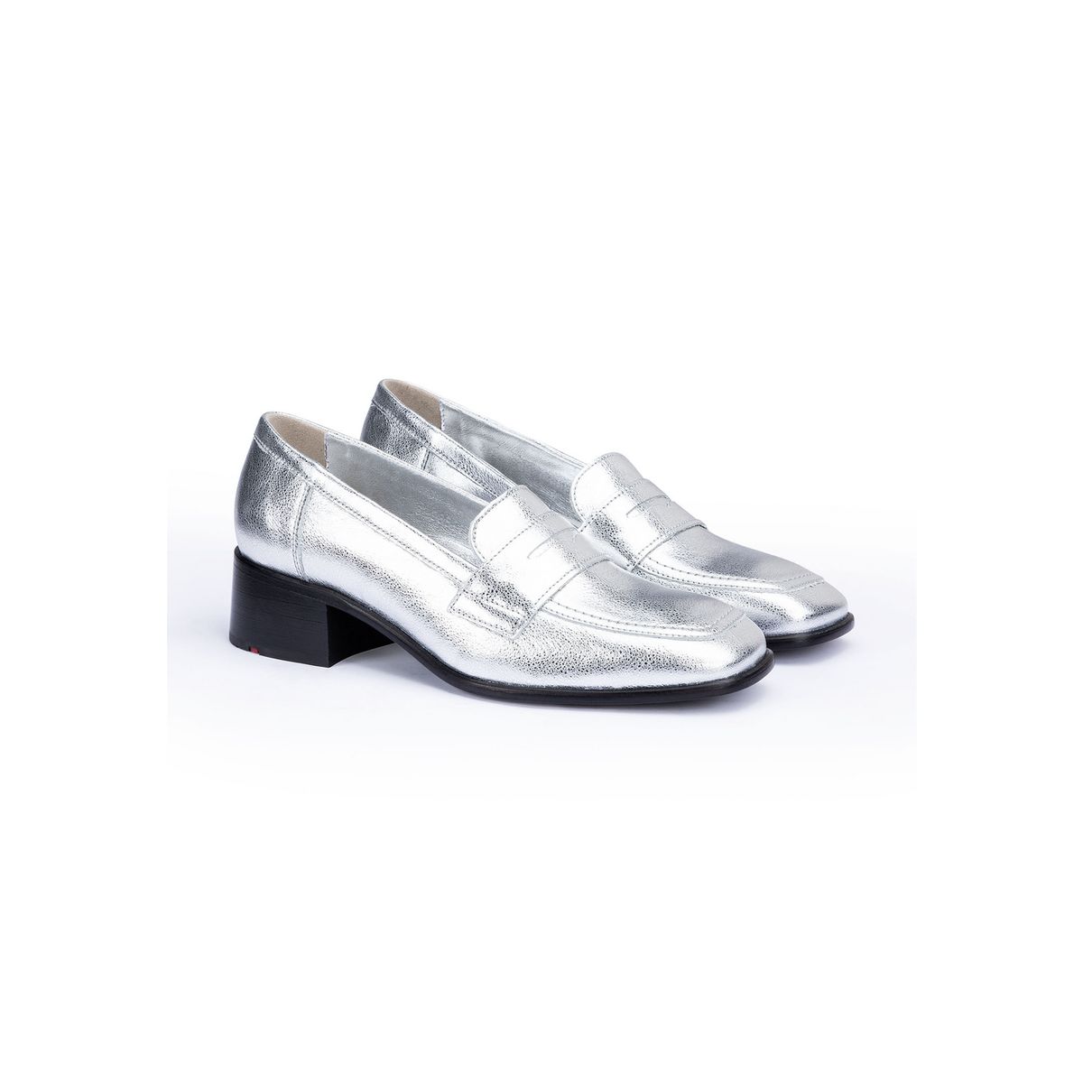 Slipper mit Karree-Spitze in Metallic-Optik