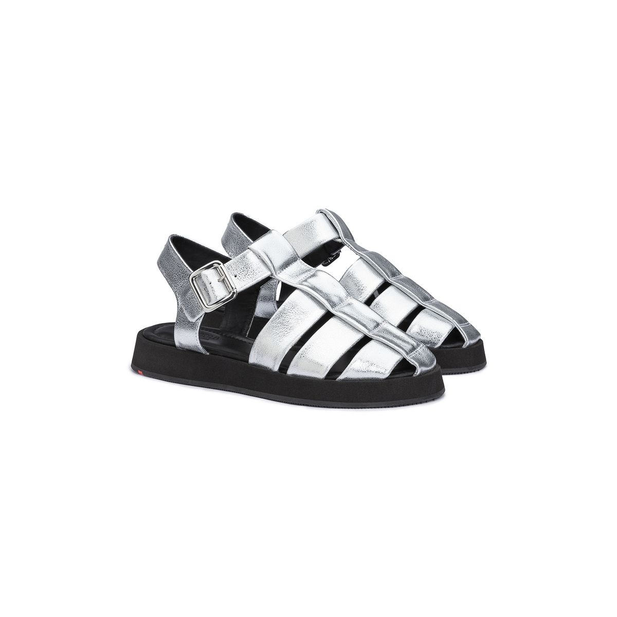 Metallic Plateau-Fischer-Sandalen
