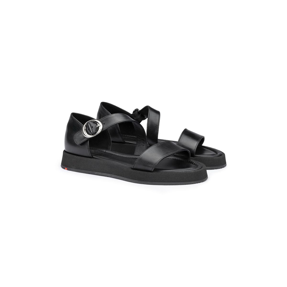Plateausandalen aus Glattleder