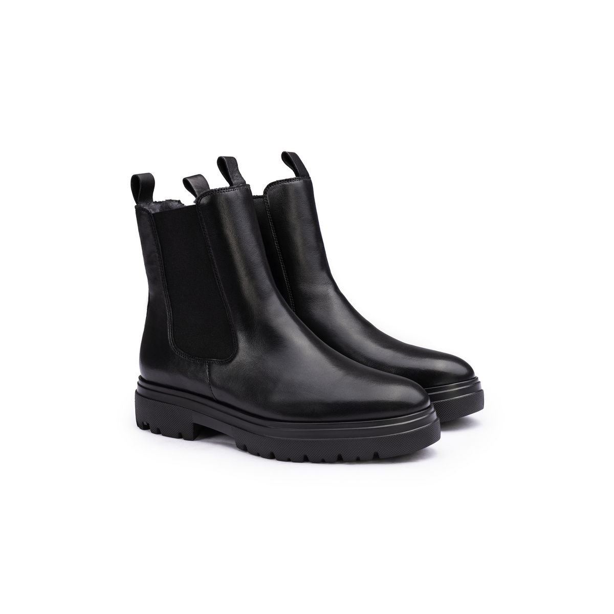 Leder Chelsea Boots mit Plateausohle