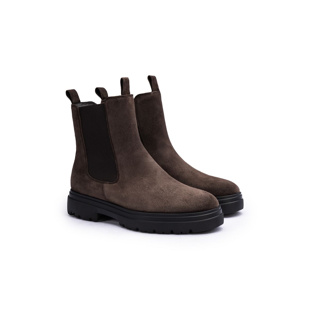 Chelsea-Boots aus Rauleder mit Profilsohle