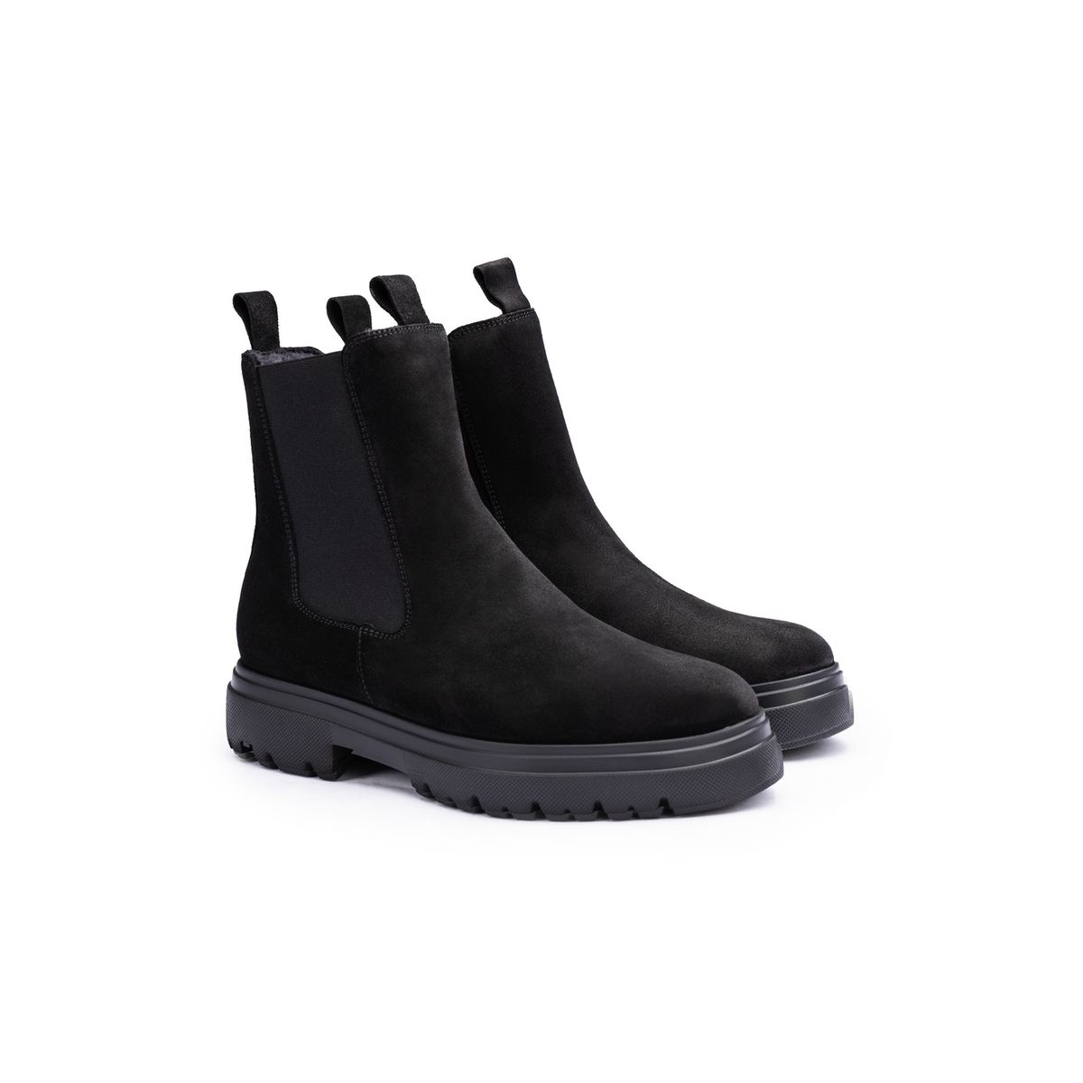 Chelsea-Boots aus Rauleder mit Profilsohle