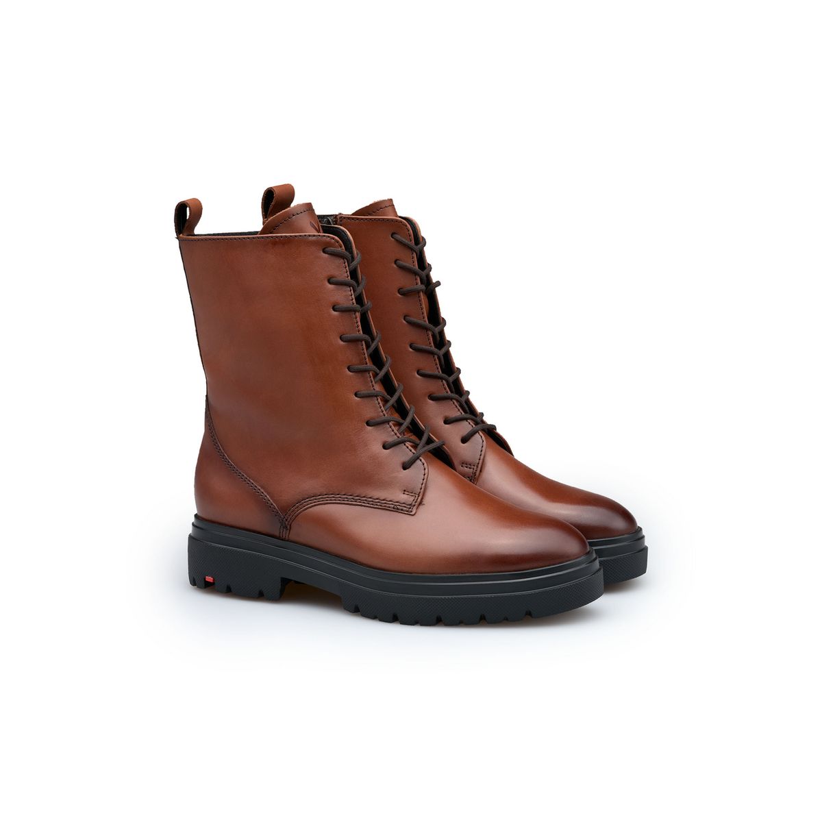 Schnürstiefeletten aus Leder