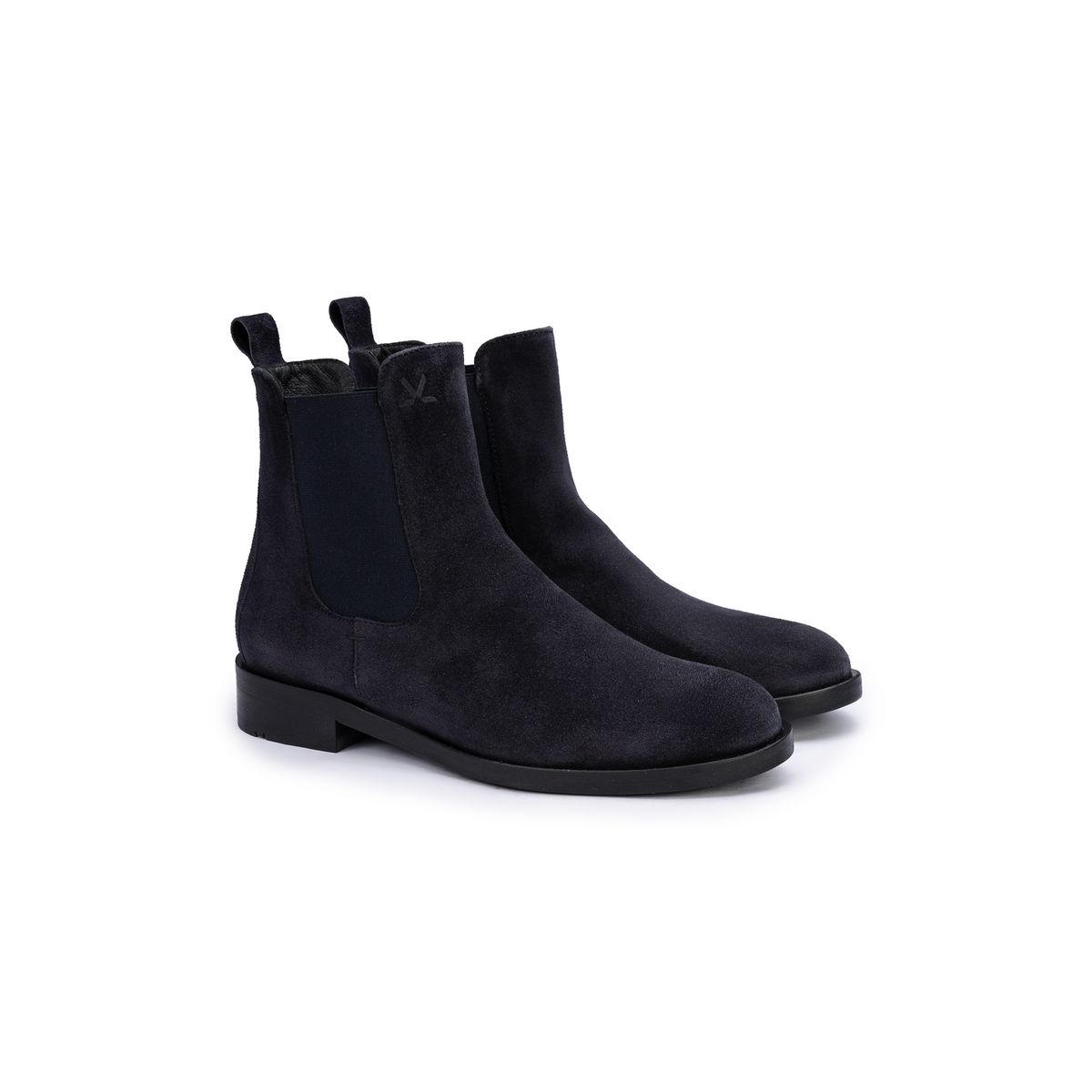 Chelsea-Boots aus Rauleder mit Blockabsatz