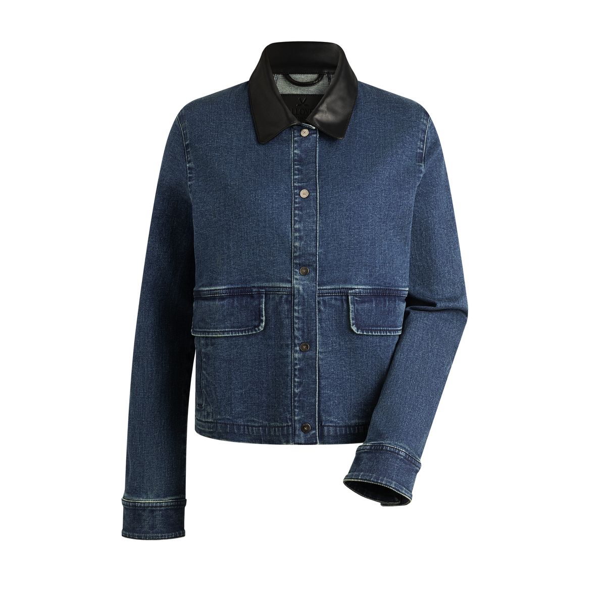 Jeansjacke mit Kontrastkragen