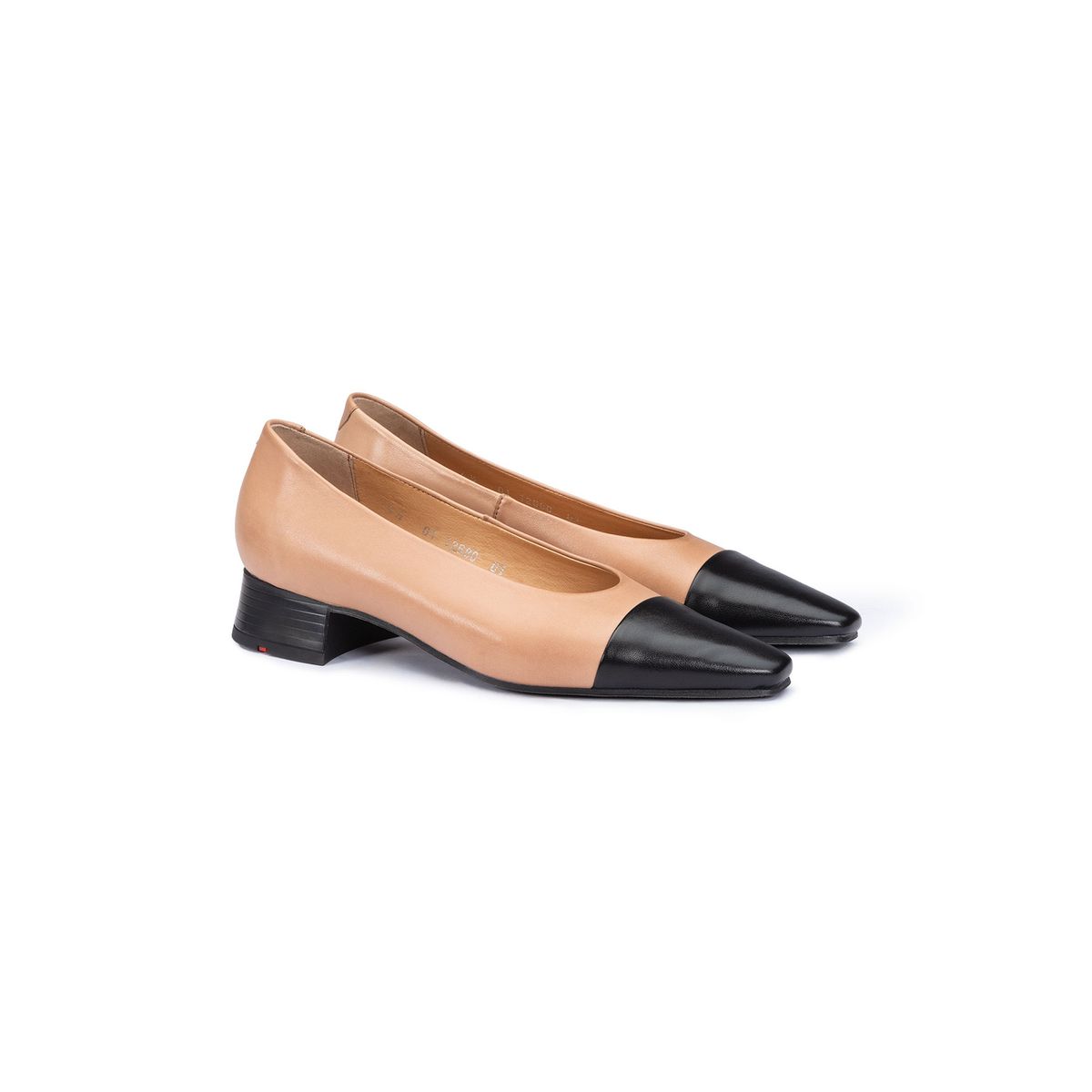 Elegante Zweifarbige Ballerinas mit Blockabsatz