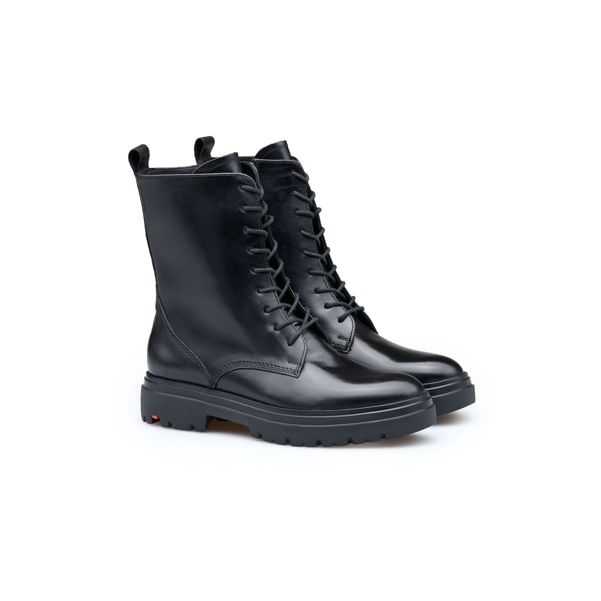Schnürstiefeletten aus Glattleder