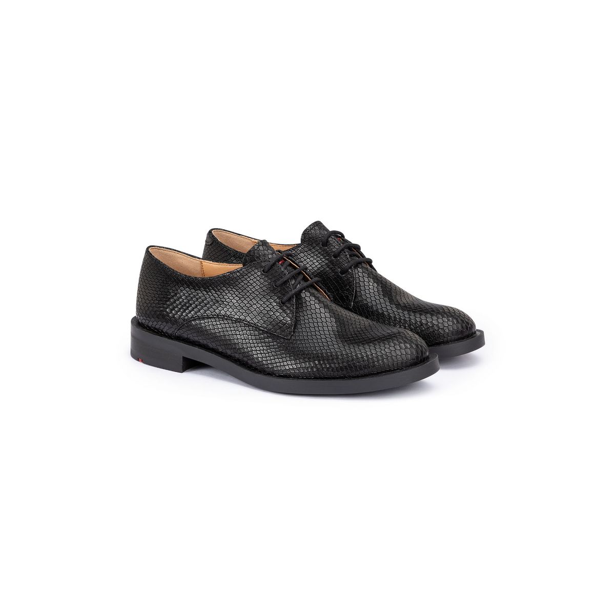 Geschnürte Derby-Schuhe aus geprägtem Leder