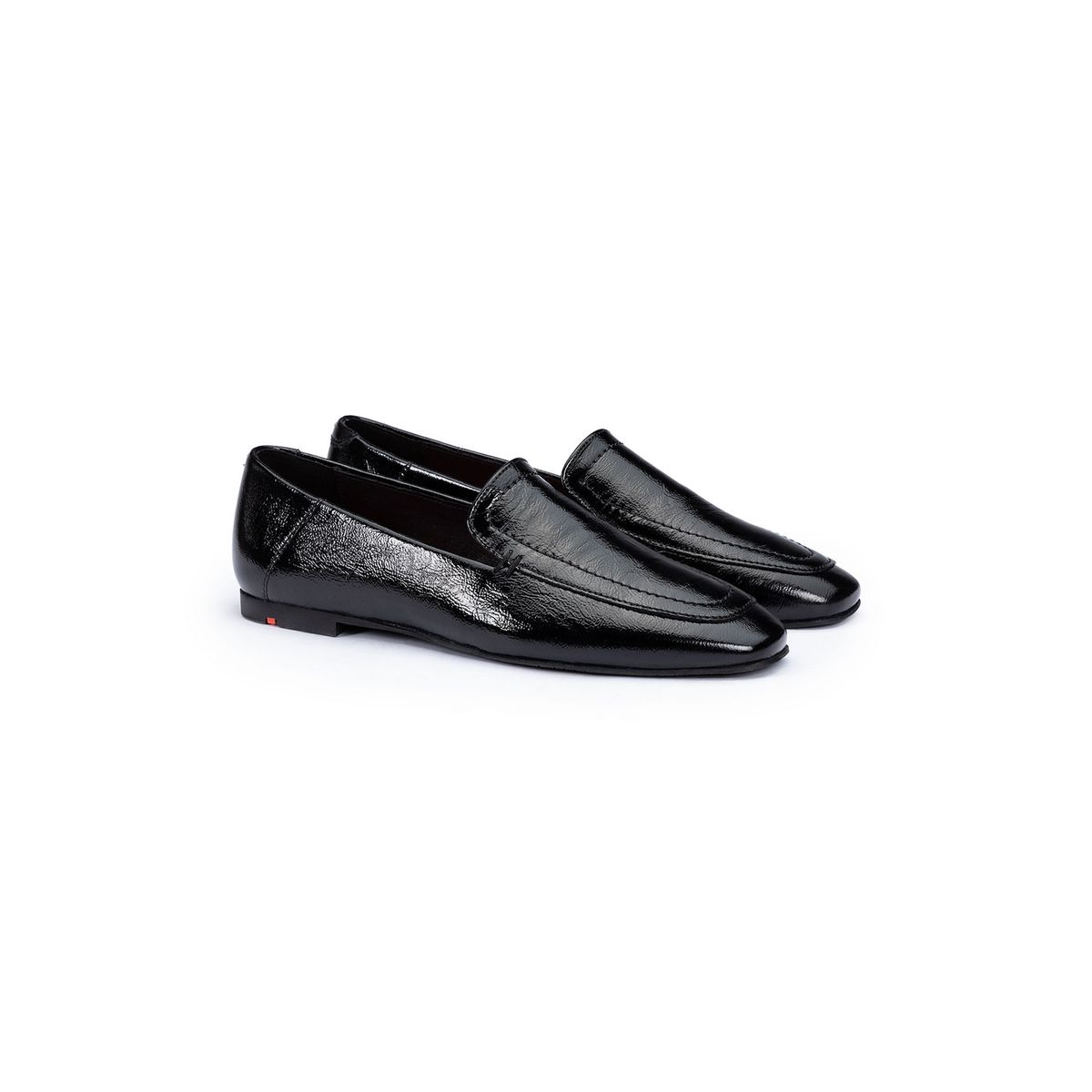 Slipper aus Lackleder mit Karree-Spitze