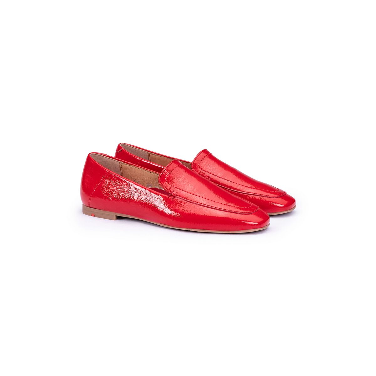 Elegante Lack-Slipper mit Karree-Spitze